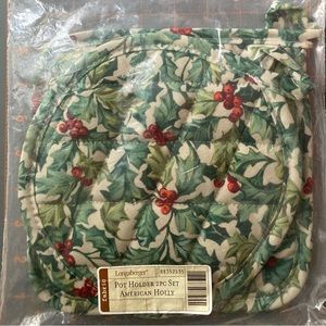 Longaberger potholder set - American Holly